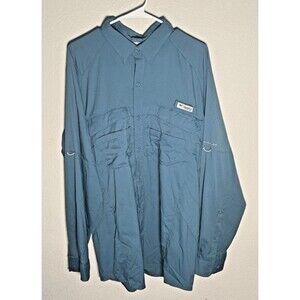 Columbia PFG Airgill Solar ZERO Shirt Blue Mens Sz XXL Long Sleeve Good Cond